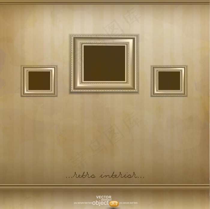相框室内设计矢量图片