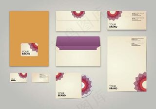 信封卡片标识VI边框底纹矢量素材