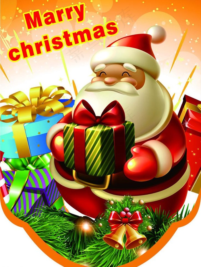 圣诞老人小吊旗图片