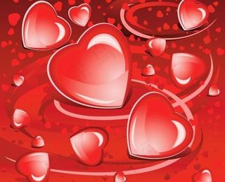 浪漫的水晶心形背景矢量素材