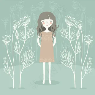 唯美卡通女孩插画