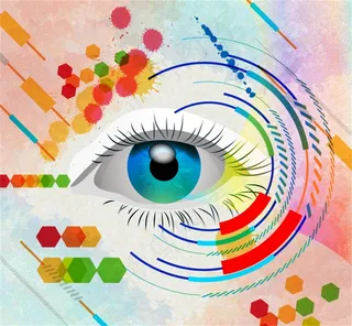 时尚彩绘眼睛背景矢量素材