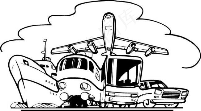 海陆空交通工具矢量图