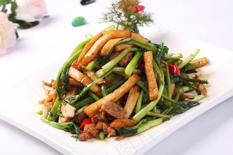 杏鲍菇炒菜芯图片 杏鲍菇炒菜芯图片