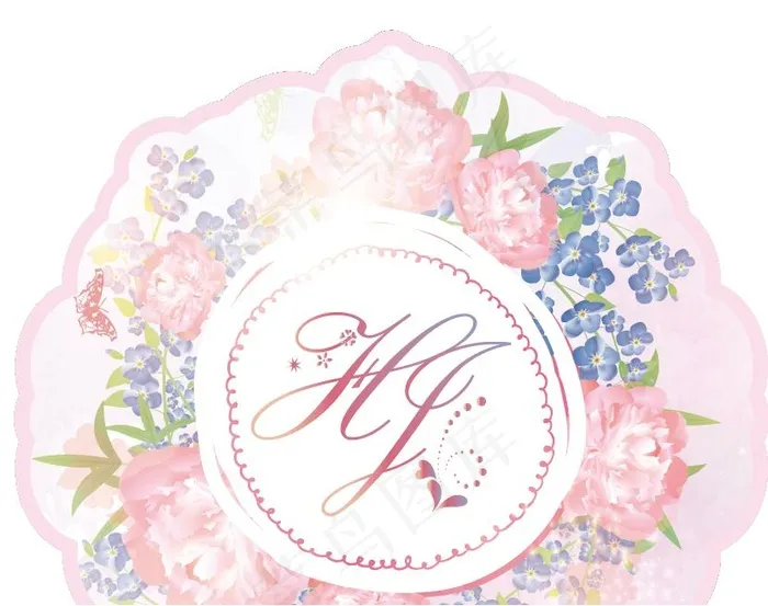 水彩风格婚礼舞台背板-【美嫁】eps,ai矢量模版下载