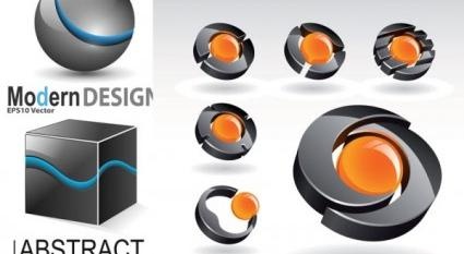 三维图形图标矢量