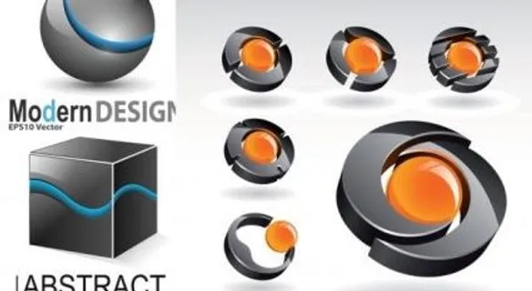 三维图形图标矢量