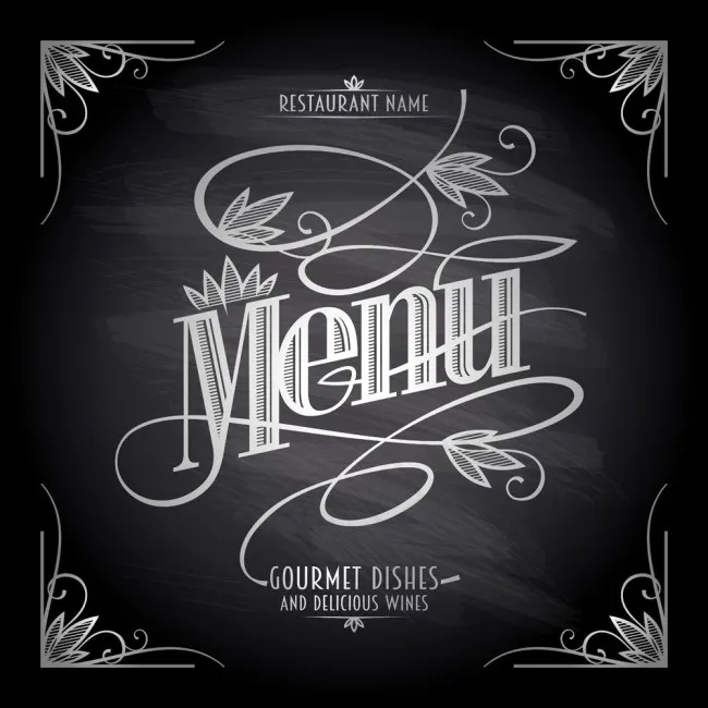 粉笔字菜单设计素材图片eps,ai矢量模版下载