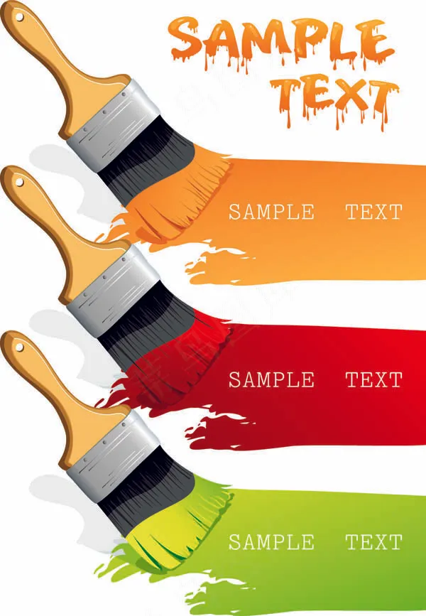 彩色油漆刷油漆桶矢量eps,ai矢量模版下载