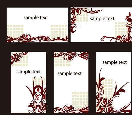 时尚花纹卡片模板矢量素材 ai格式...