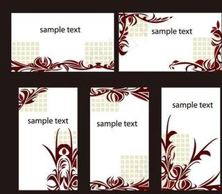 时尚花纹卡片模板矢量素材 ai格式...