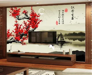 梅花中式背景墙中国风