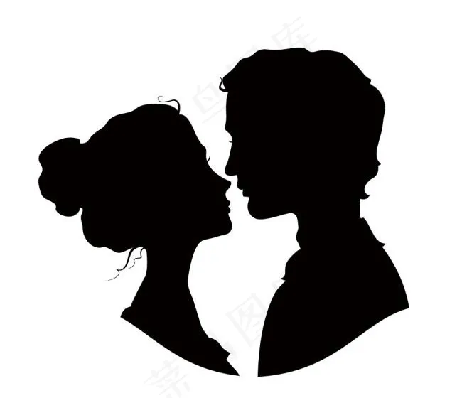 情侣剪影psd模版下载
