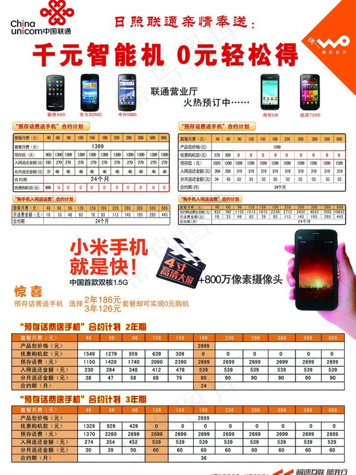 联通智能机图片psd模版下载