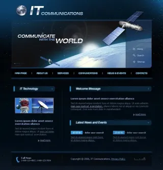 蓝色科技网页psd模板