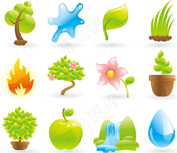清新自然图标矢量素材图片