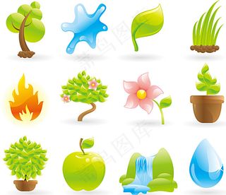 清新自然图标矢量素材图片