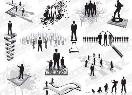 各种商务人物剪影矢量素材