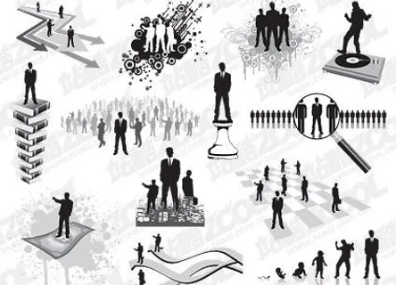 各种商务人物剪影矢量素材