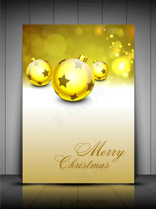 金光闪耀圣诞节卡片矢量素材