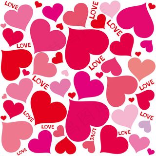 矢量素材可爱桃心背景