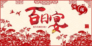 春节喜庆中国风儿童节生日会活动海报...