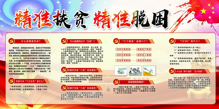 解读十九大精准扶贫精准脱困宣传展板...(7087X3543(DPI:150))psd模版下载