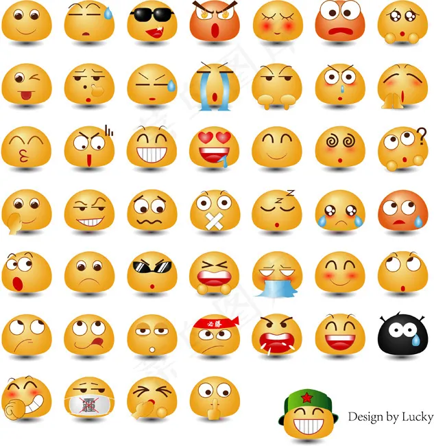 超萌棒子面馒头表情矢量ai矢量模版下载