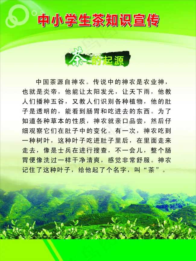 茶的起源cdr矢量模版下载