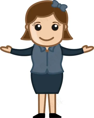 卡通女人举起双手