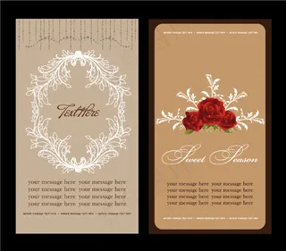 老式花纹雅致卡片矢量素材