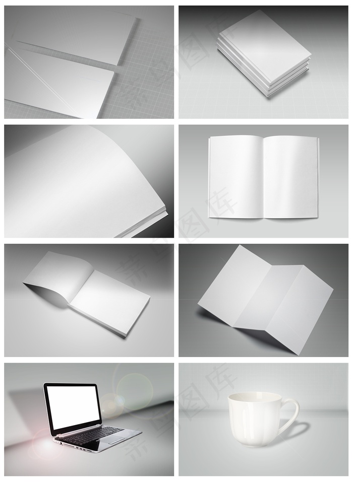 通用空白vi贴图名片画册样机psd...
