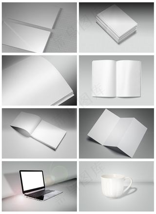 通用空白vi贴图名片画册样机psd...