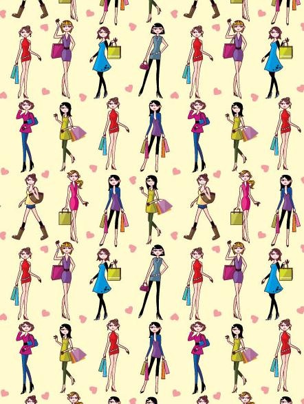 无缝购物女性背景图片eps,ai矢量模版下载