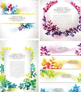 幻彩树叶矢量素材