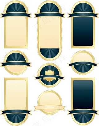 瓶贴金边标签瓶身贴