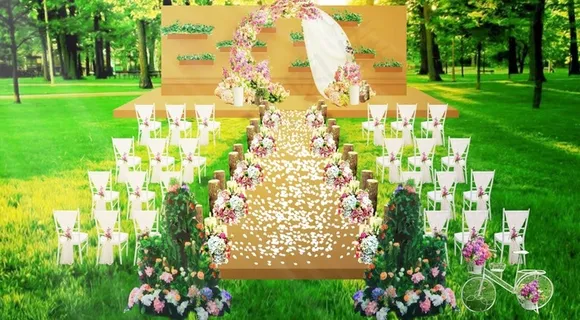 森系婚礼薰衣草室外效果图