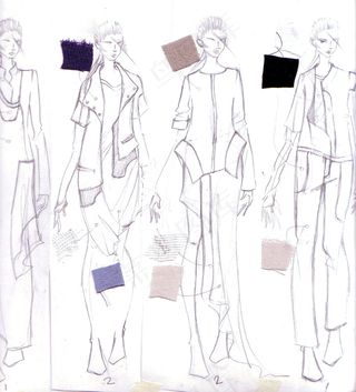 4款手绘女装设计图