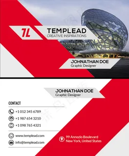 红色公司商务名片设计