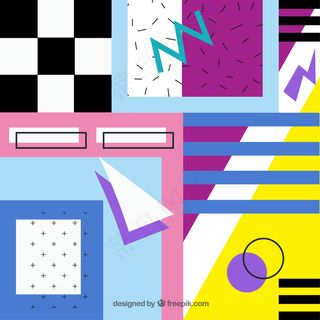 彩色线条几何背景矢量元素设计