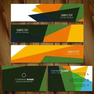 几何拼接名片卡片