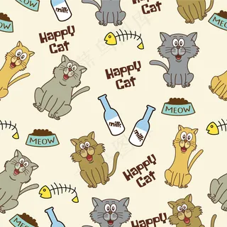 可爱卡通矢量猫