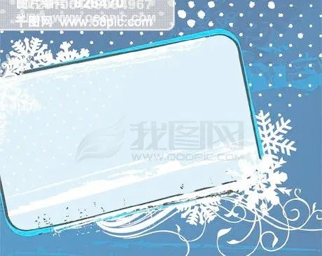 冬日雪花主题文本框矢量素材eps,ai矢量模版下载