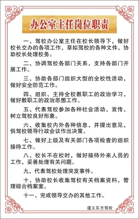 办公室主任岗位职责cdr矢量模版下载