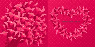 红色心形花朵矢量素材