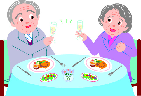 老年人吃饭矢量素材eps,ai矢量模版下载