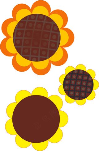 黄色矢量向日葵幼儿园道具包