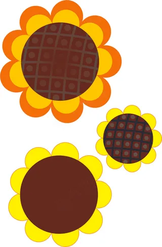 黄色矢量向日葵幼儿园道具包