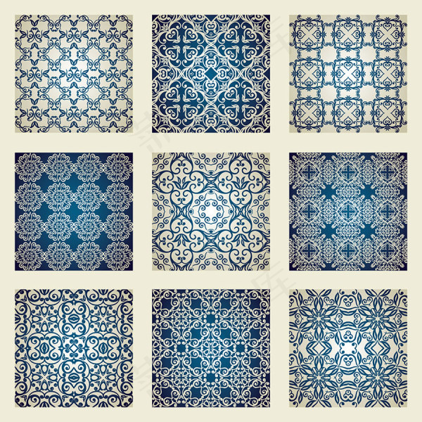 经典花纹背景图案—矢量素材02