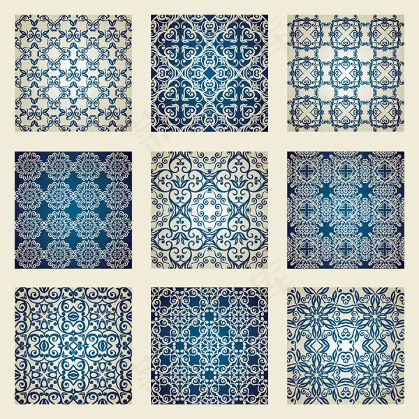 经典花纹背景图案—矢量素材02